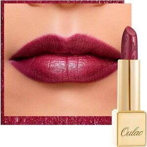 Oulac Metallic Shine Dark Red Lipstick for Women 4.3 g/0.15 oz (One Last Kiss 14
